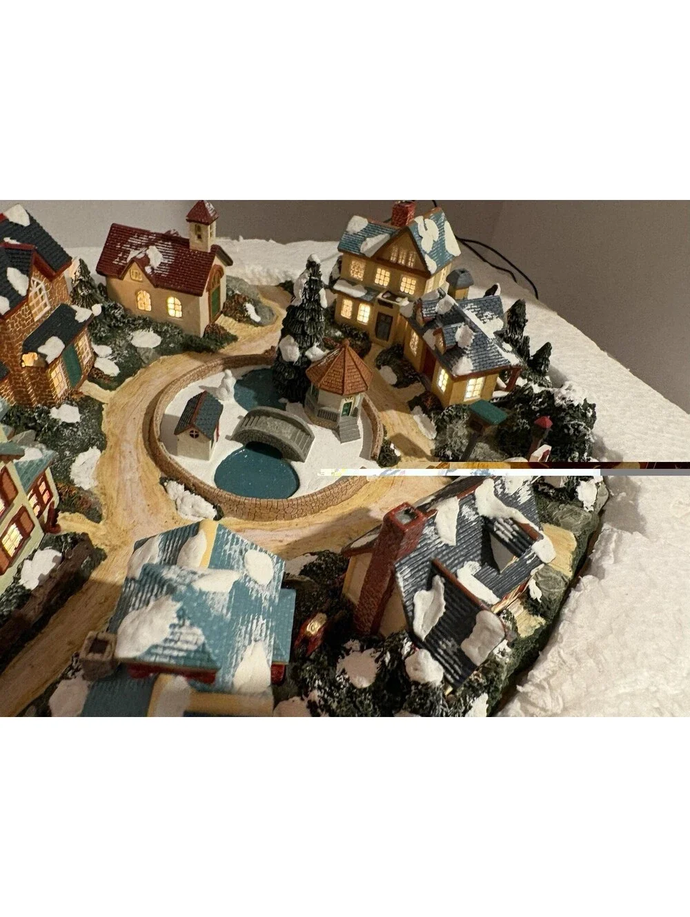 Vintage Simson Giftware Christmas Village Lighted Display Removable Houses